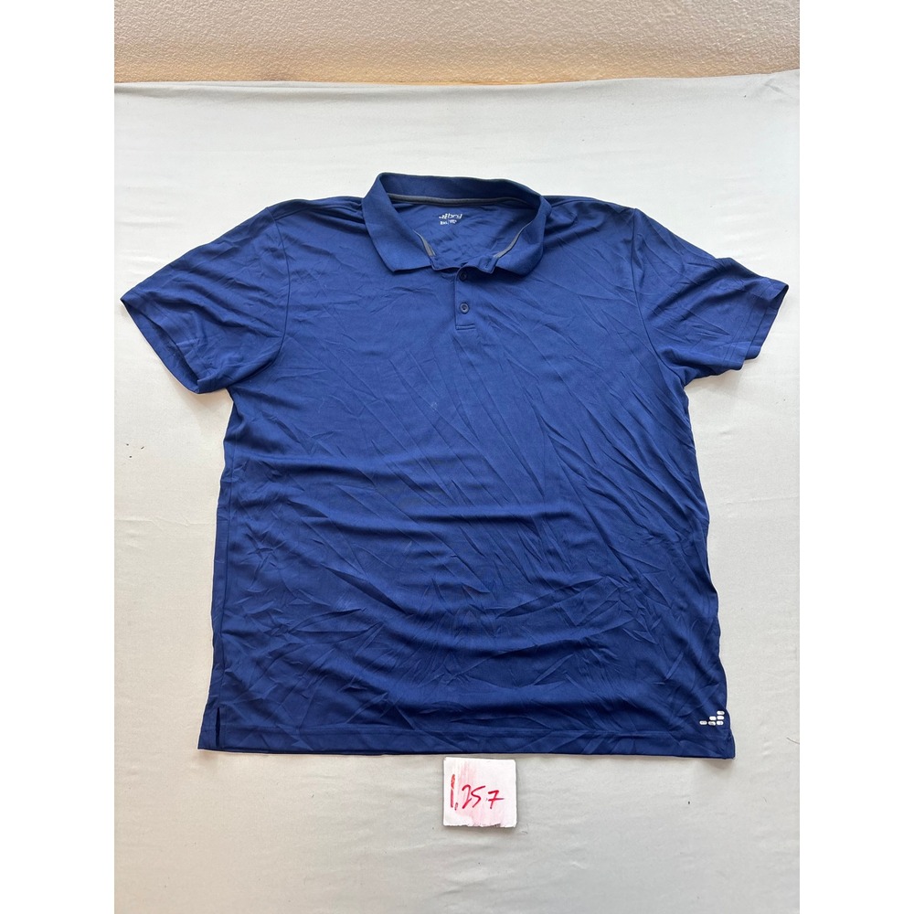 BCG Mens Polo Shirt 2XL Navy Blue Short Sleeve Performance Golf Active Top